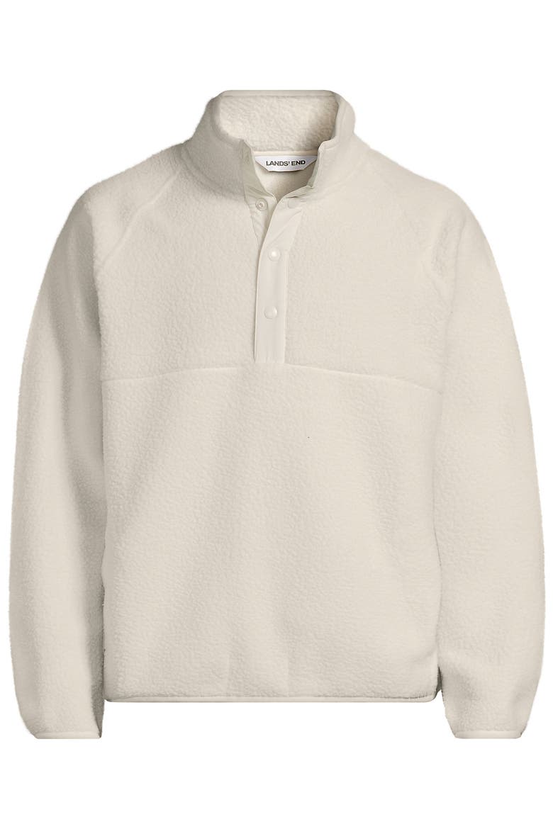 Unisex Snap Neck Fleece Pullover, Alternate, color, Ivory Latte