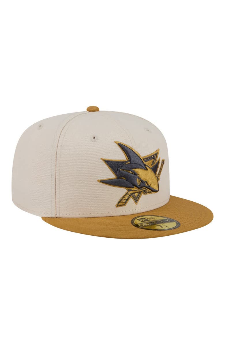 New Era Men's New Era Cream/Tan San Jose Sharks Colorpack Two-Tone 59FIFTY Fitted Hat, Alternate, color, Cream