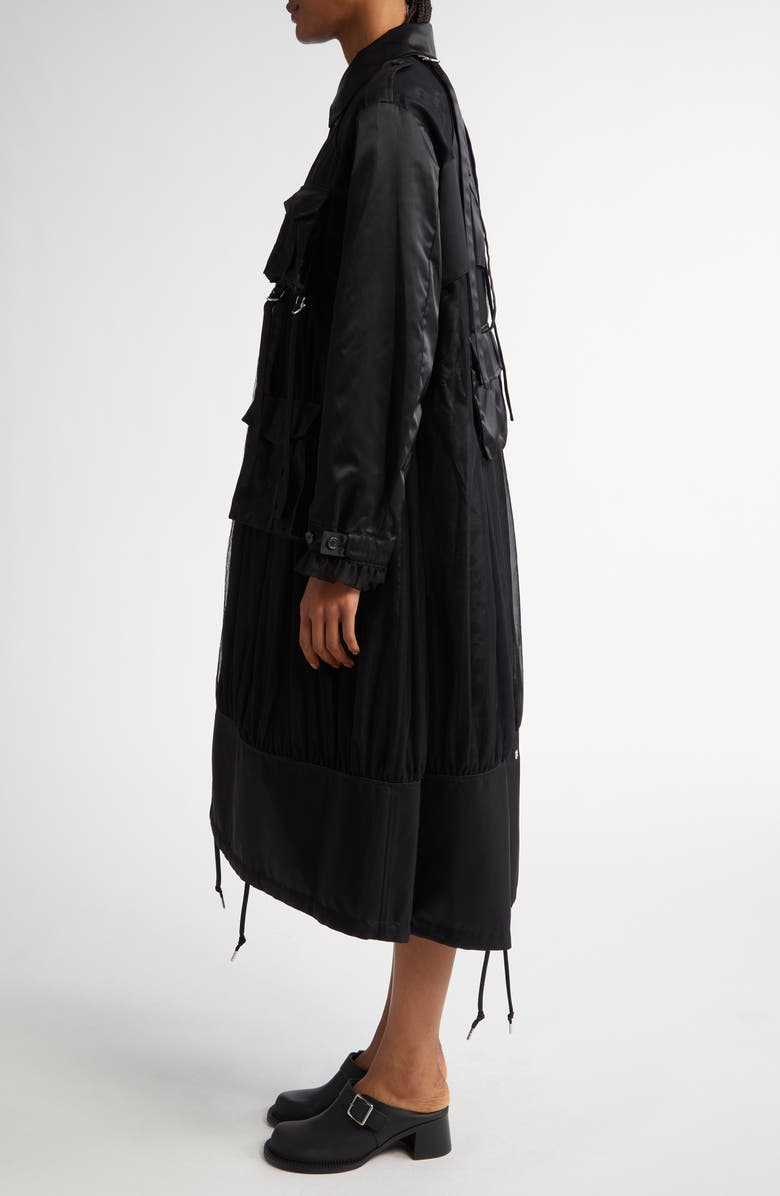 Noir Kei Ninomiya Mixed Media Reversible Long Jacket, Alternate, color,