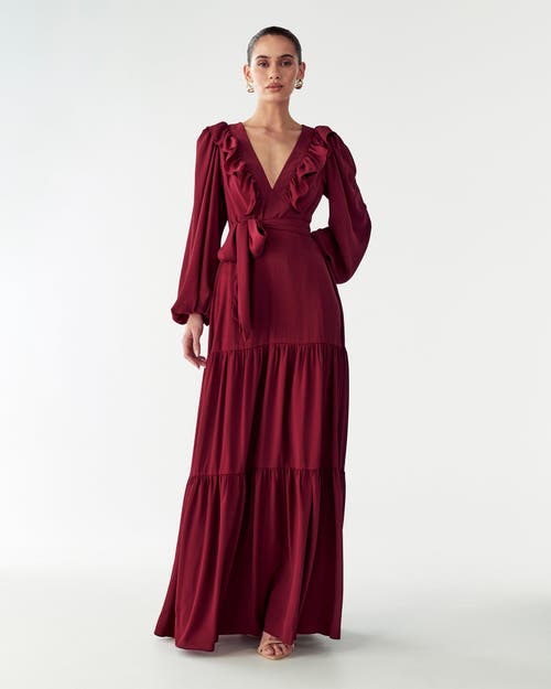 Willa Allie Maxi Dress In Burgundy