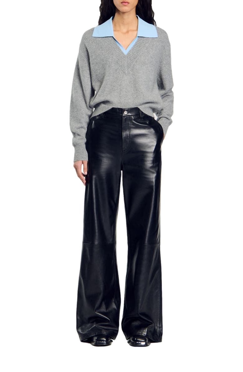 SANDRO Double-neck sweater, Alternate, color, 