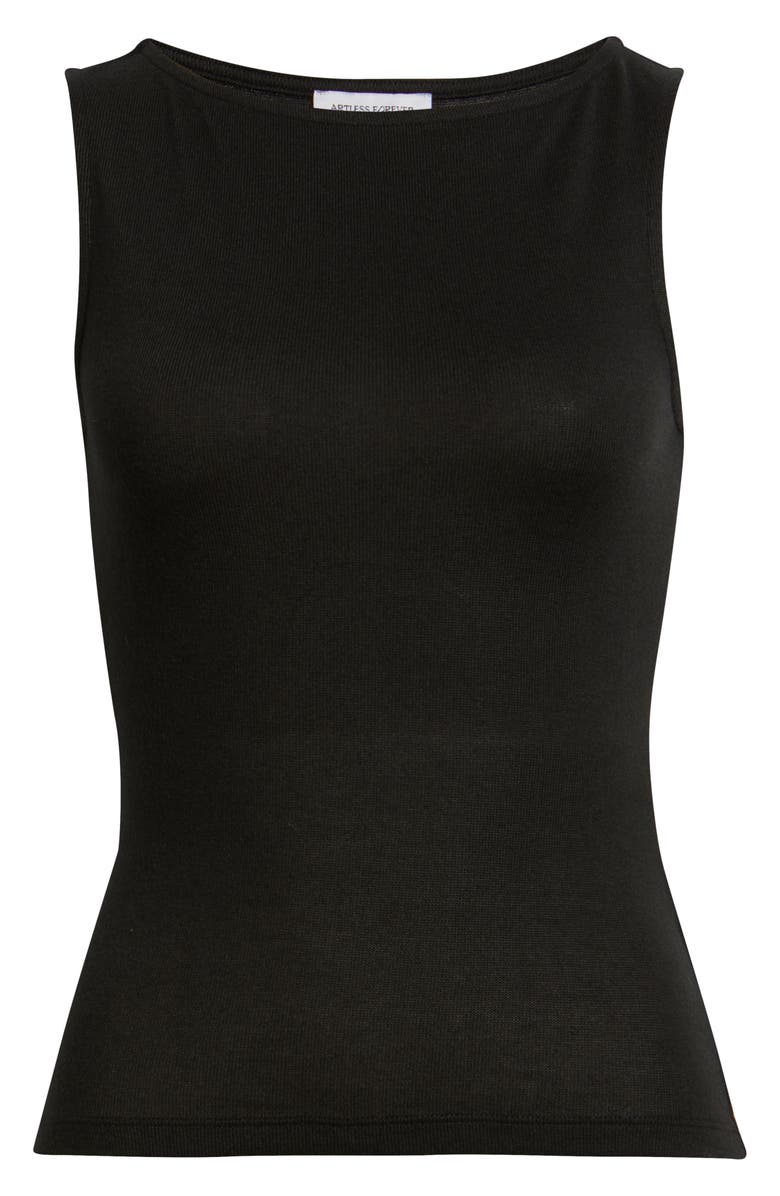 ARTLESS FOREVER Easy Boatneck Tank, Alternate, color, Black