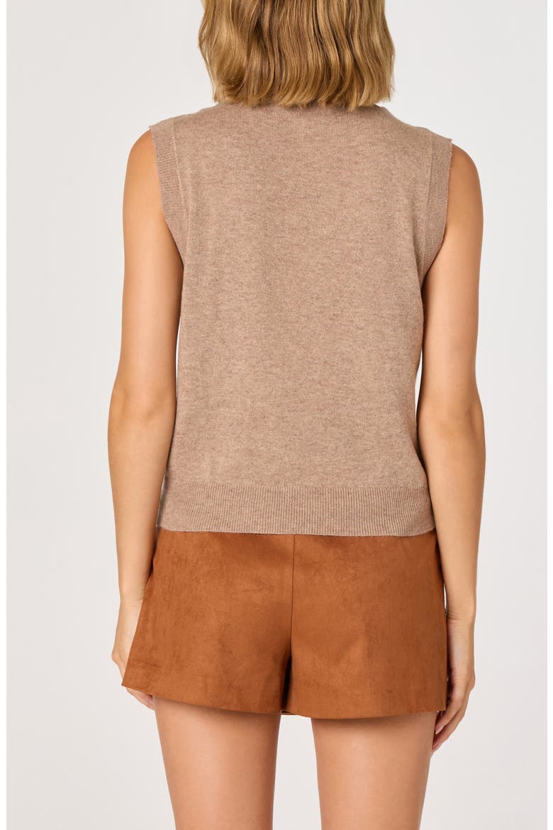 Scarf Tie Sleeveless Sweater, Alternate, color, NATURAL