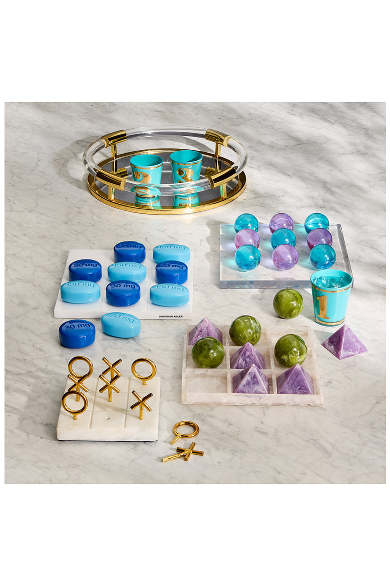 Acrylic Tic-Tac-Toe Set, Alternate, color, Turquoise / Purple