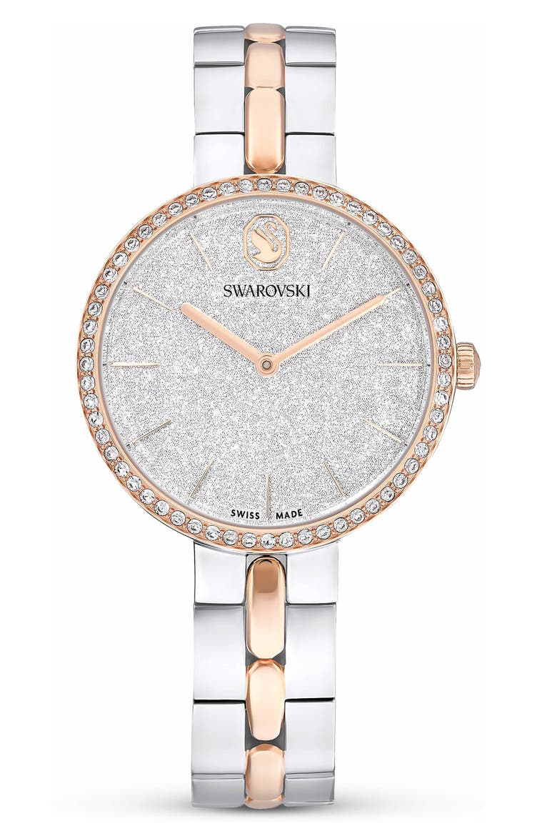 Cosmopolitan Pavé Bracelet Watch, 32mm, Main, color, SILVER TONE