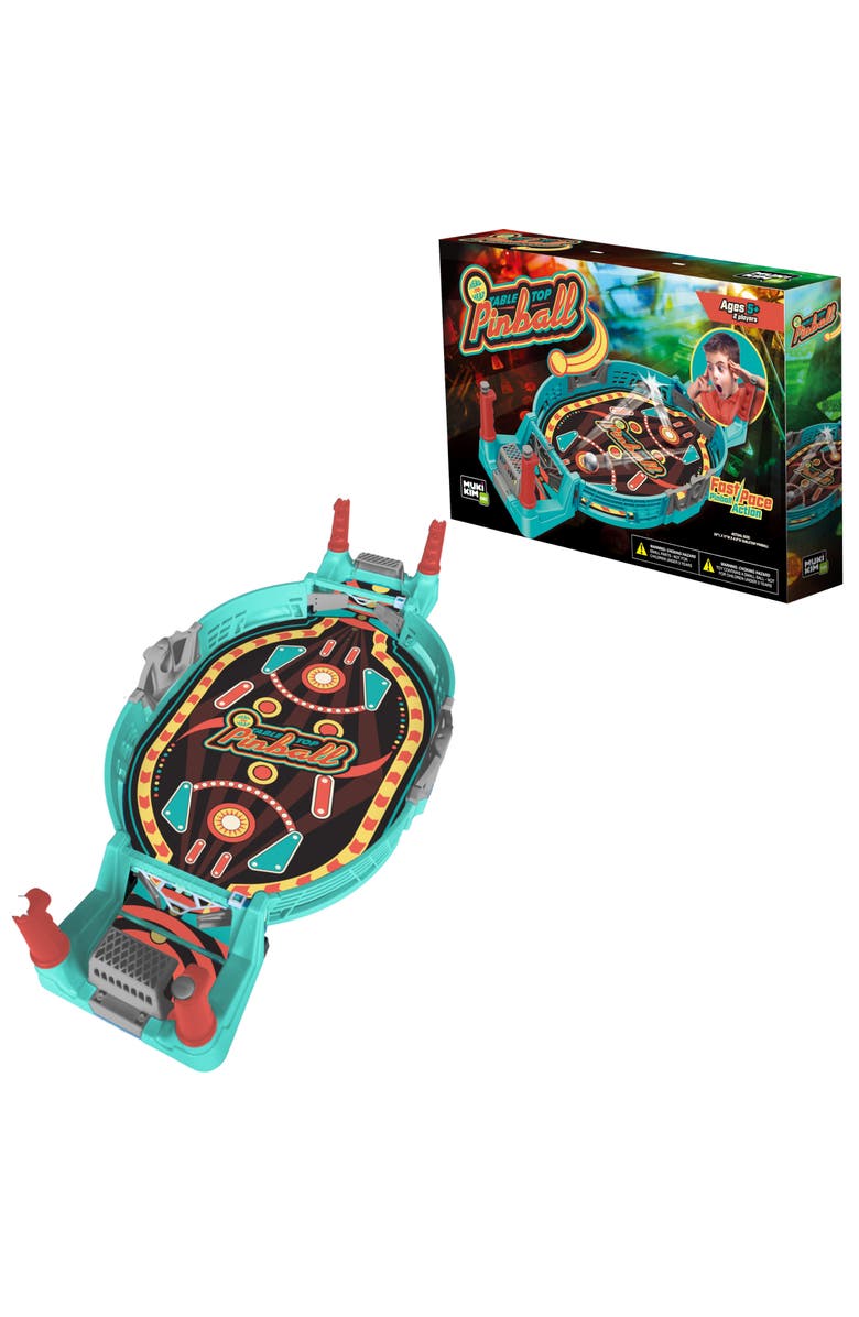 Mukikim Head-To-Head Table Top Pinball - Classic Battery-Free Arcade TableTop Game. Exciting 2-Player Family Board Game Featuring Fast-Paced Action, Educational Gameplay & Interactive Fun For Kids & Family, Main, color, Table Top Pinball
