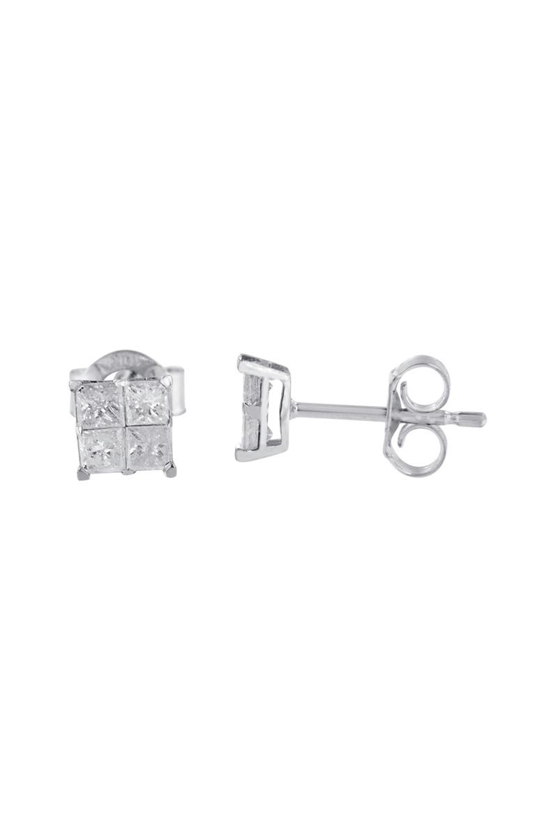 Haus of Brilliance 10K White Gold 5/8 Cttw Diamond Stud Earrings, Alternate, color, White