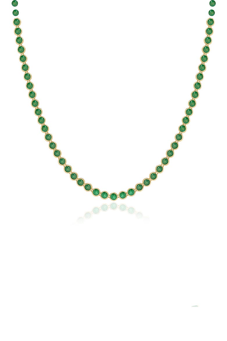 Emerald Bezel Eternity Necklace, Main, color, 14K YELLOW GOLD