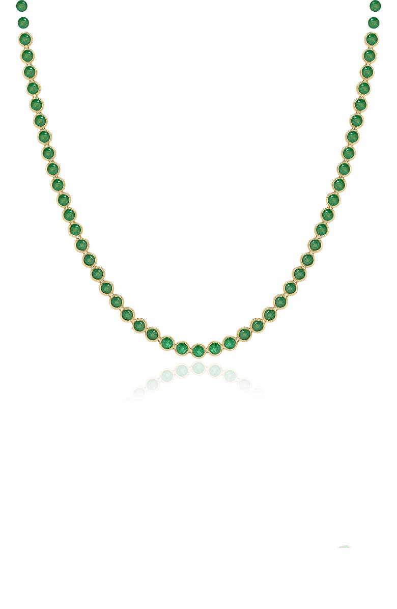 VALANI ATELIER Emerald Bezel Eternity Necklace, Main, color, 14K Yellow Gold