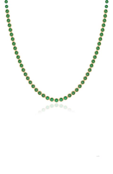 Emerald Bezel Eternity Necklace
