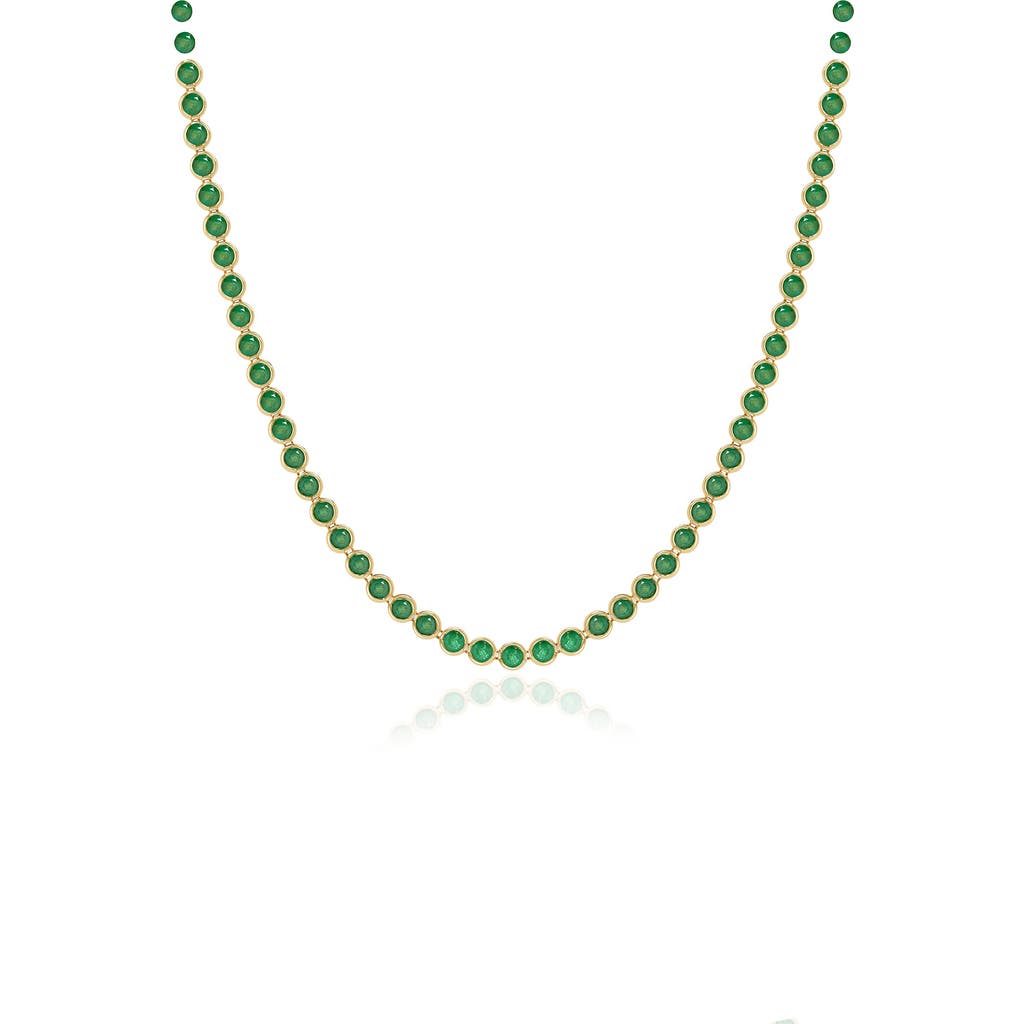 VALANI ATELIER Emerald Bezel Eternity Necklace in 14K Yellow Gold  product