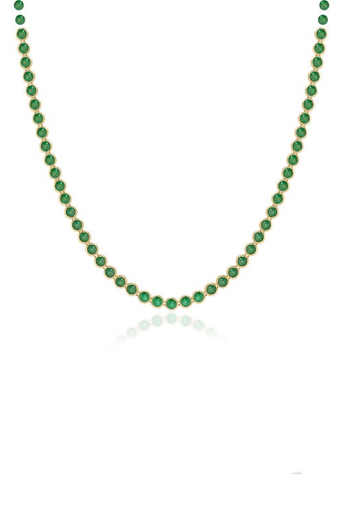 Valani Atelier Emerald Bezel Eternity Necklace In 14k Yellow Gold