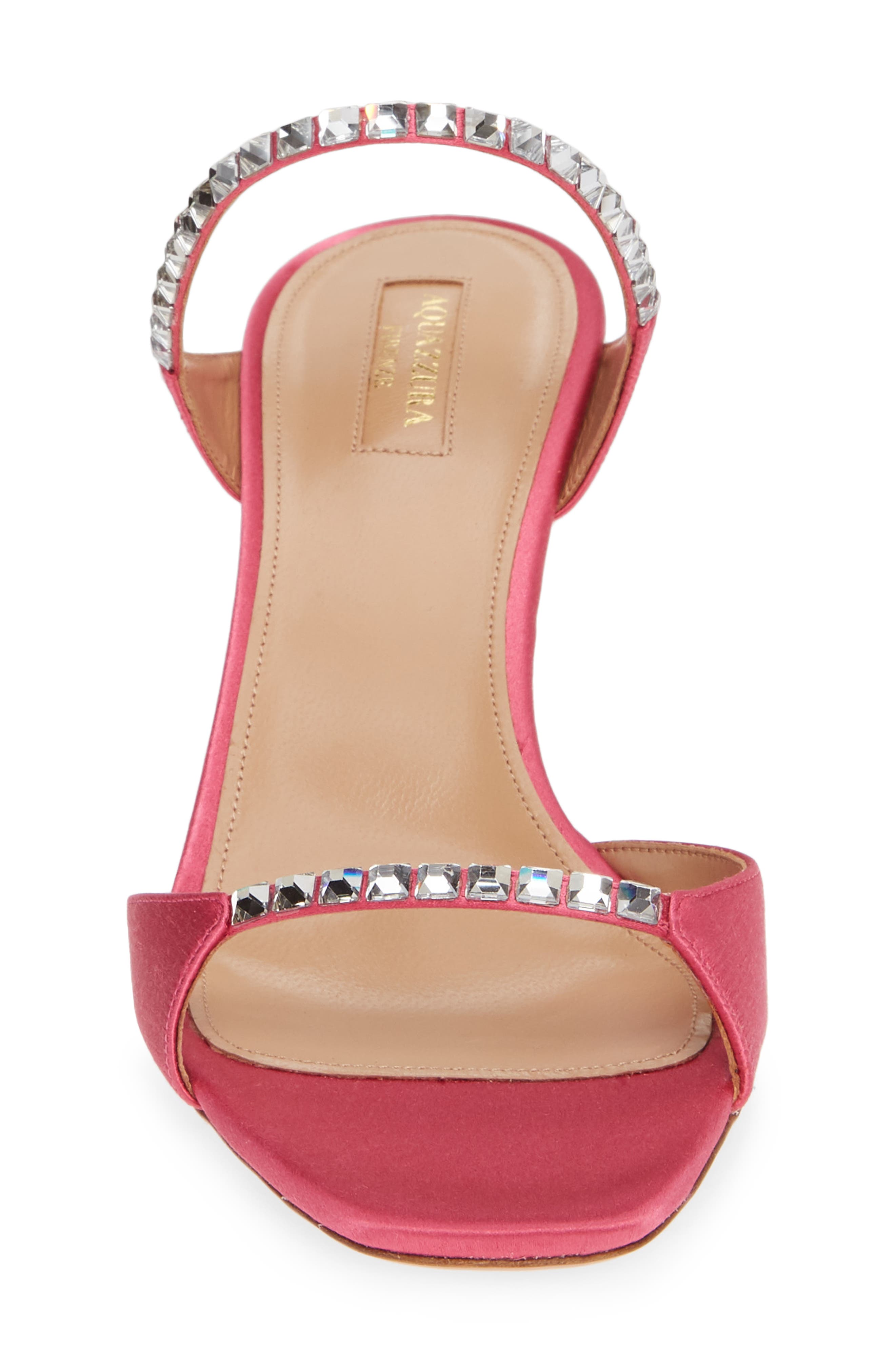 Aquazzura Diamante Two Strap Slide Sandal, Alternate, color, 