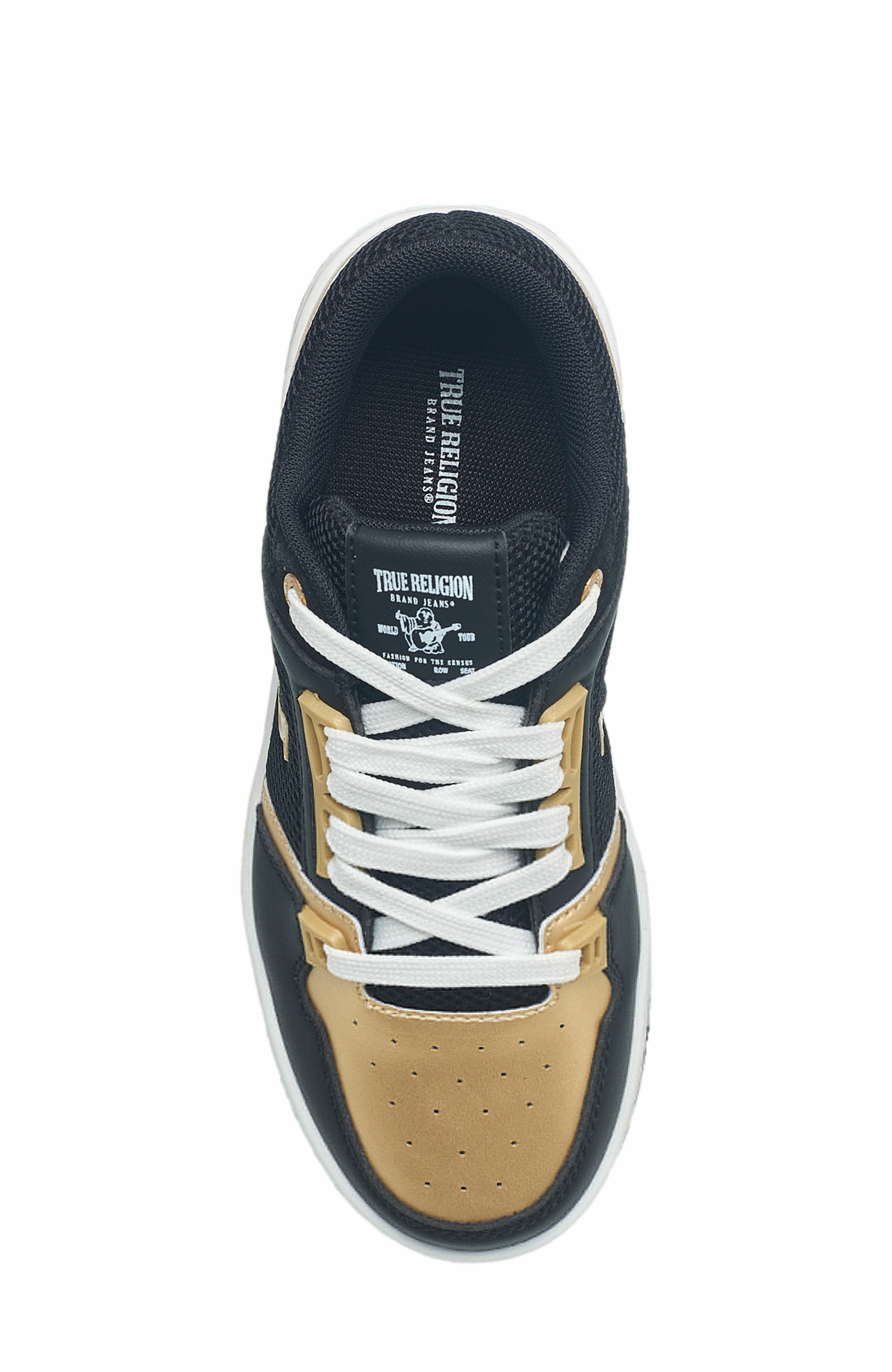 True Religion Boy's Trey Court Sneaker, Alternate, color, Black/Gold