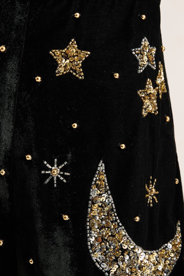 Velvet Celestial Square Neck Jumpsuit, Alternate, color, Black