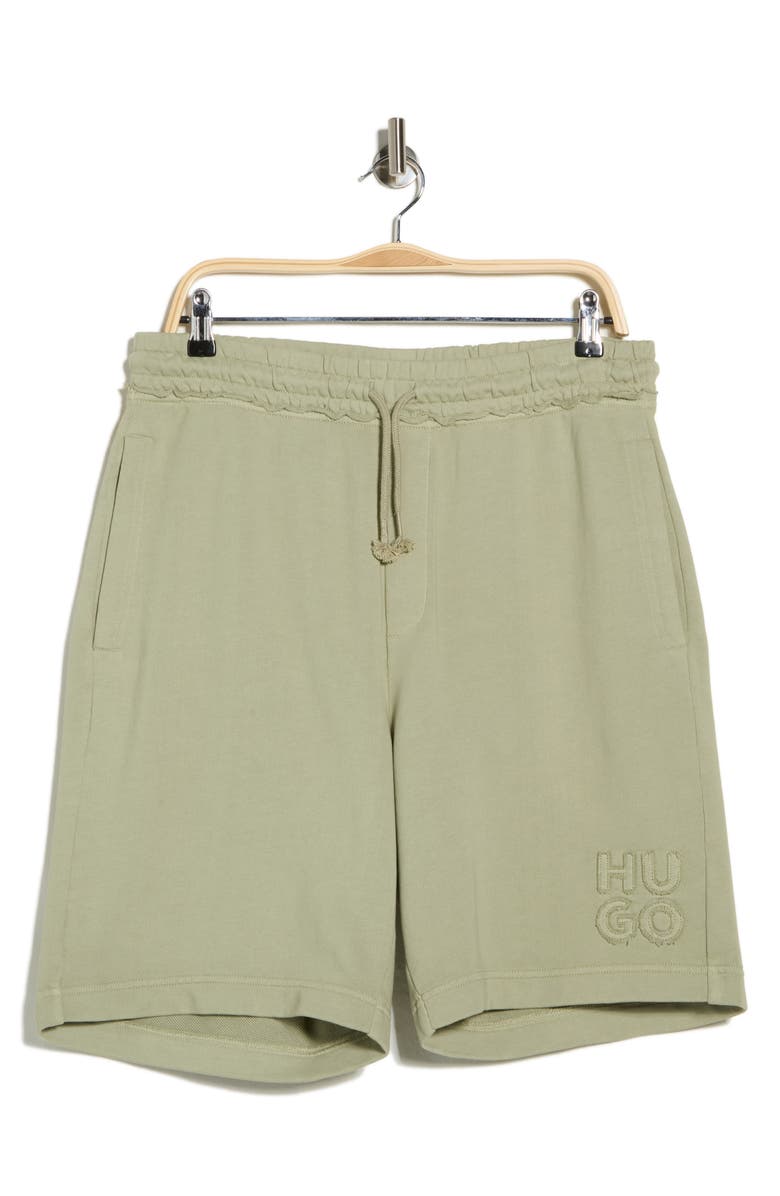 HUGO Distrell Cotton Shorts, Main, color, Green