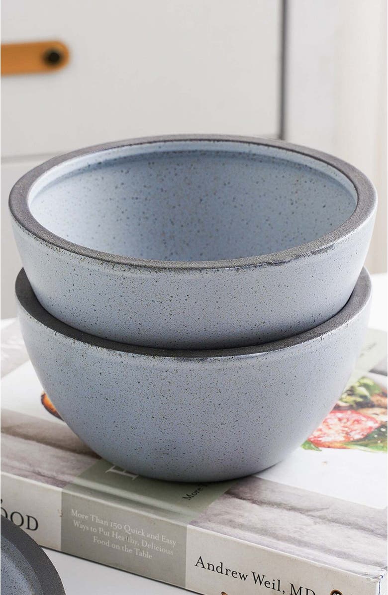 Stone Lain Tina Stoneware 4-Piece Bowl Set, Alternate, color, Blue And Gray