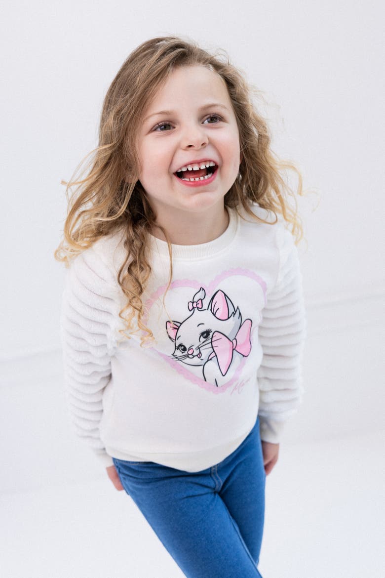 The Aristocats Marie Faux Fur Sweatshirt, Alternate, color, Cream Marie