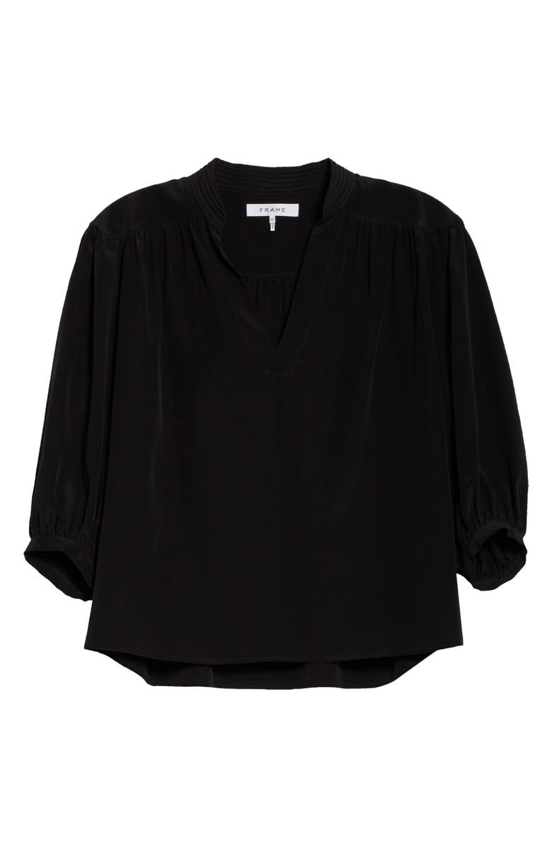 FRAME Cali Gathered Silk Top, Alternate, color, 