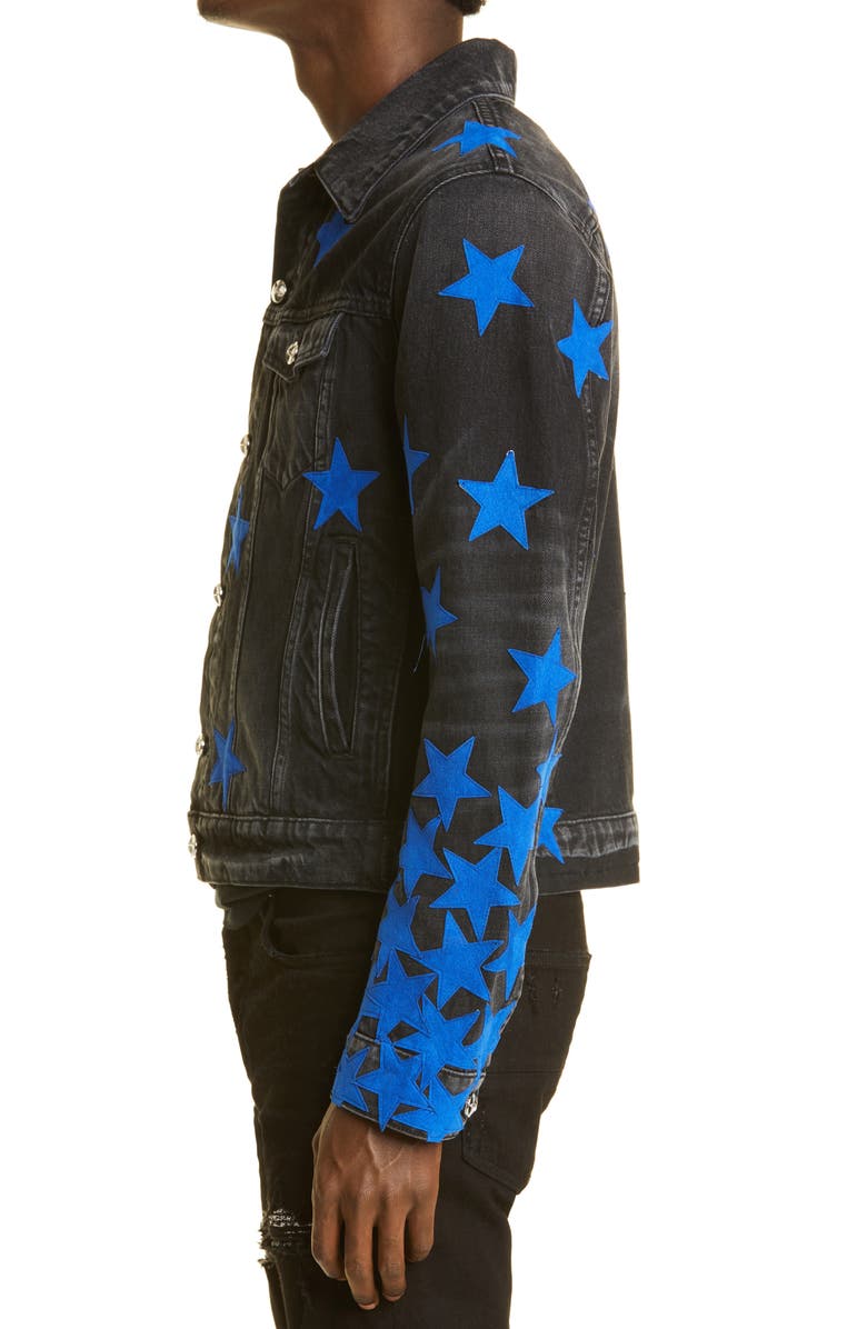 AMIRI Chemist Star Denim Trucker Jacket, Alternate, color,
