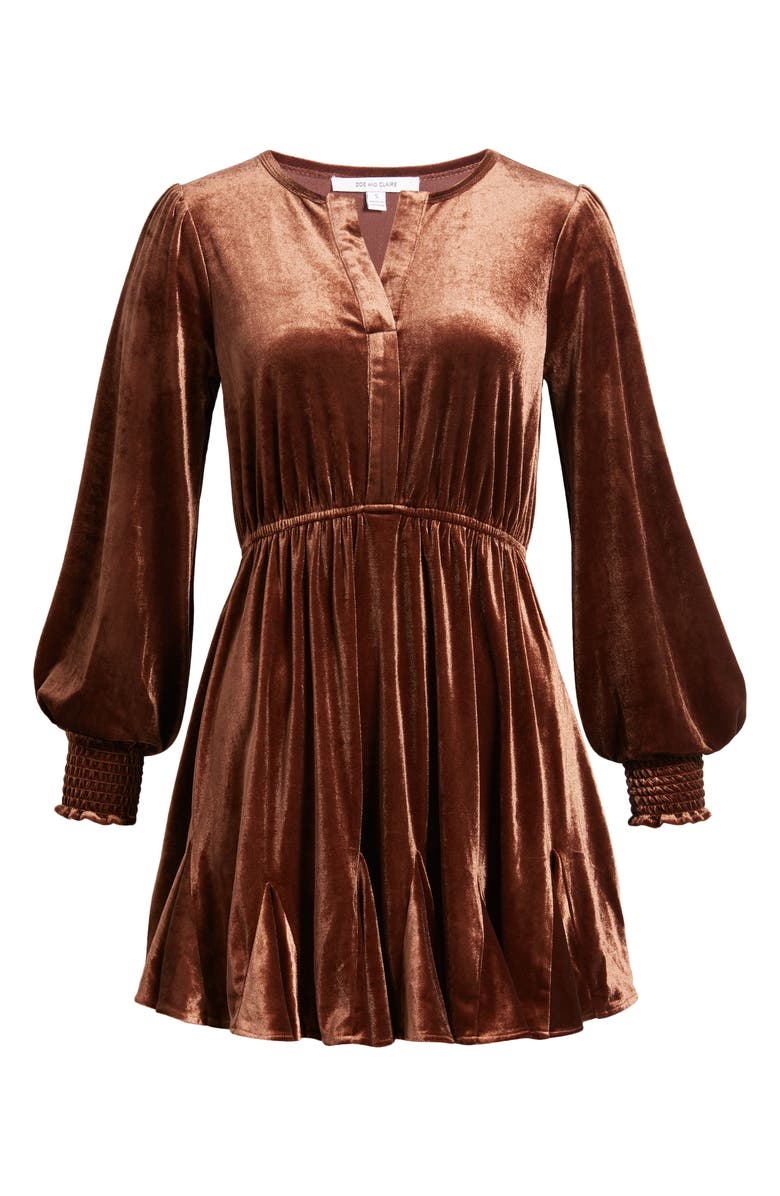 ZOE AND CLAIRE Long Sleeve Velvet Minidress, Alternate, color,