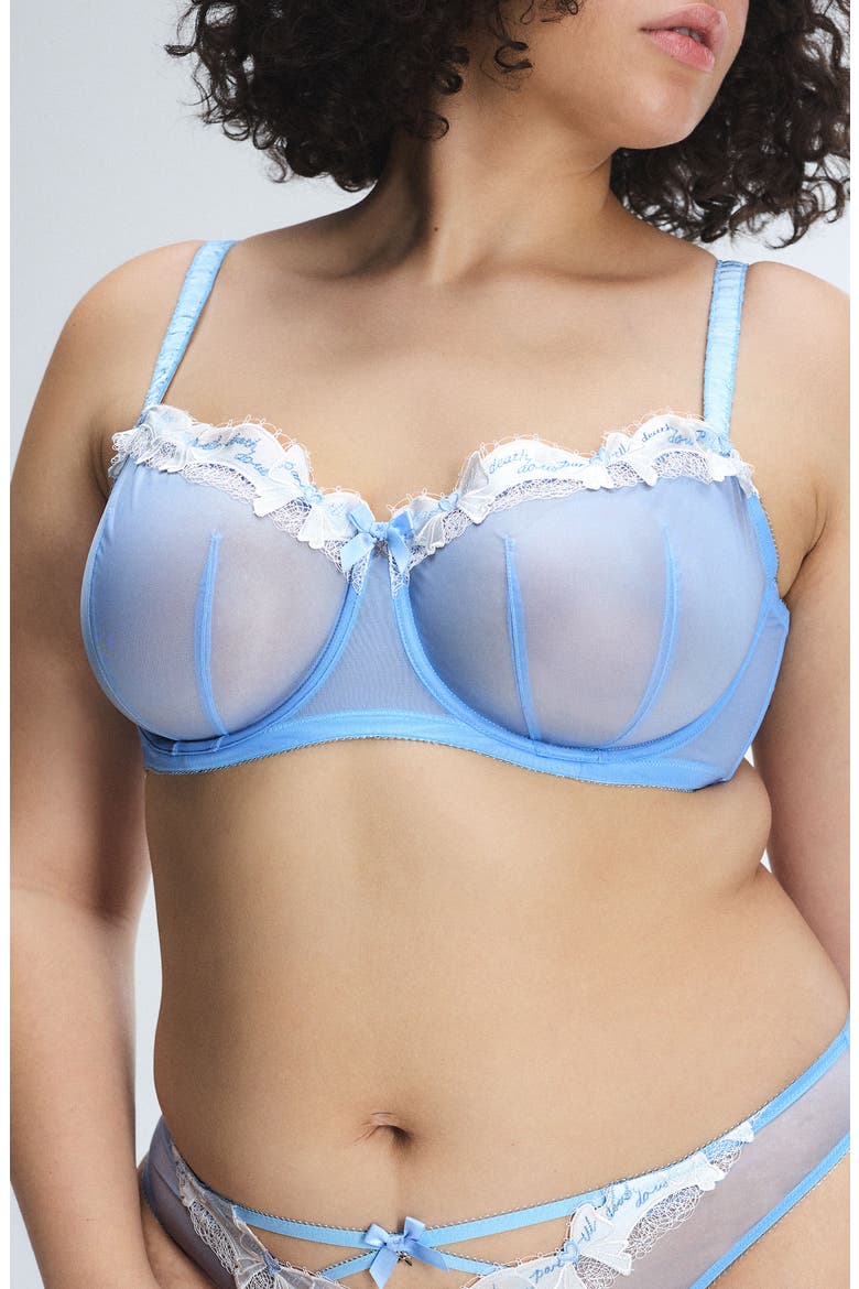 Take a Vow Unlined Balconette Bra, Alternate, color, ENDLESS BLUE