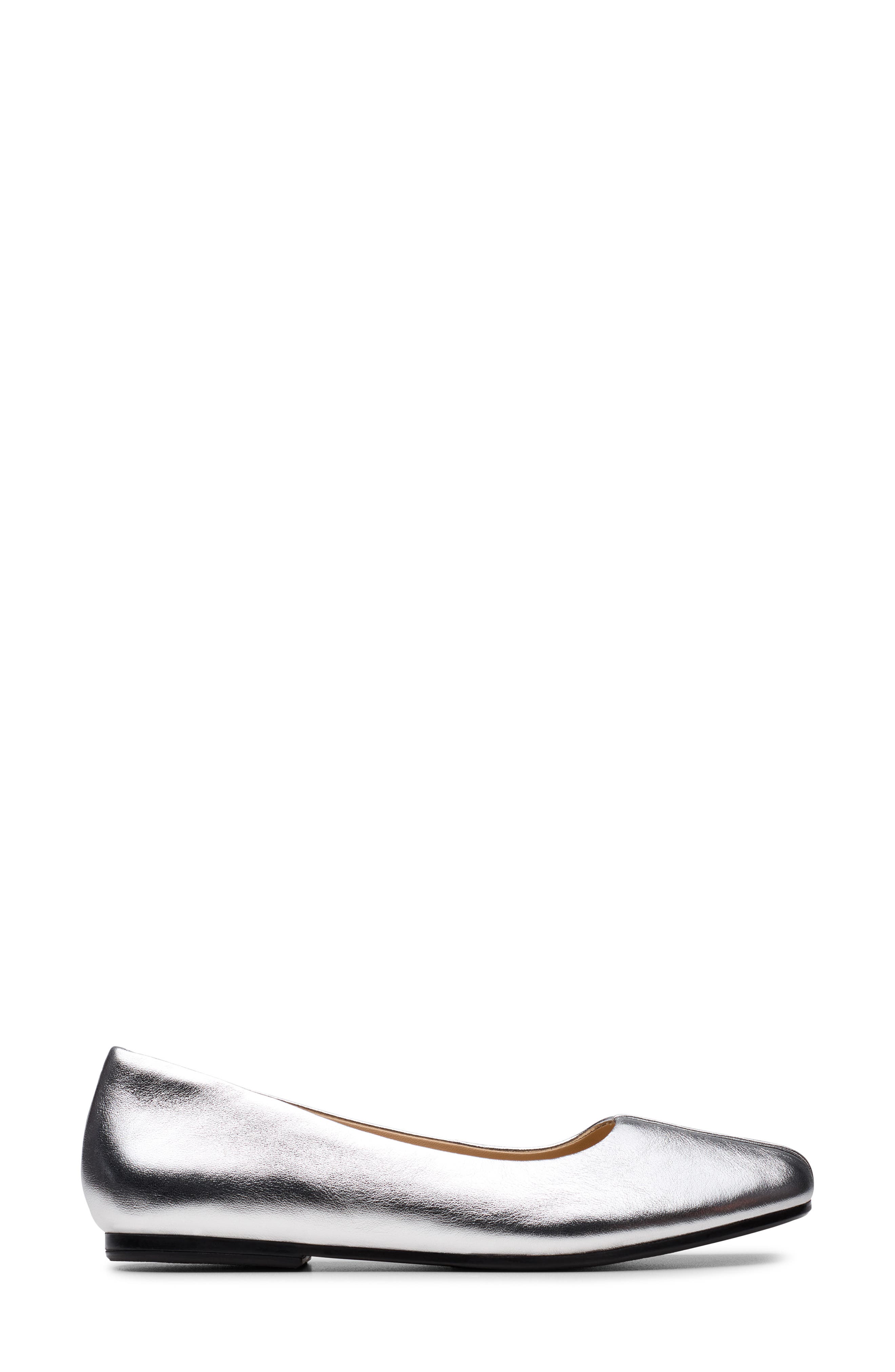 Clarks<sup>®</sup> Livia Lilly Ballet Flat, Alternate, color, Silver