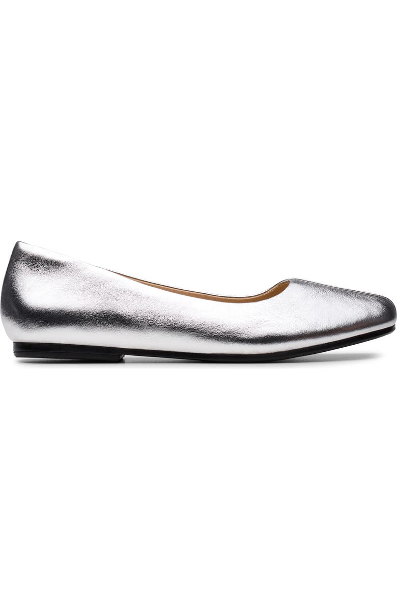 Clarks<sup>®</sup> Livia Lilly Ballet Flat, Alternate, color, Silver