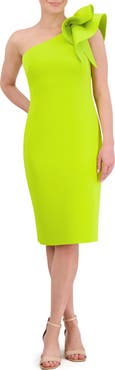 Eliza J One-Shoulder Scuba Crepe Cocktail Dress