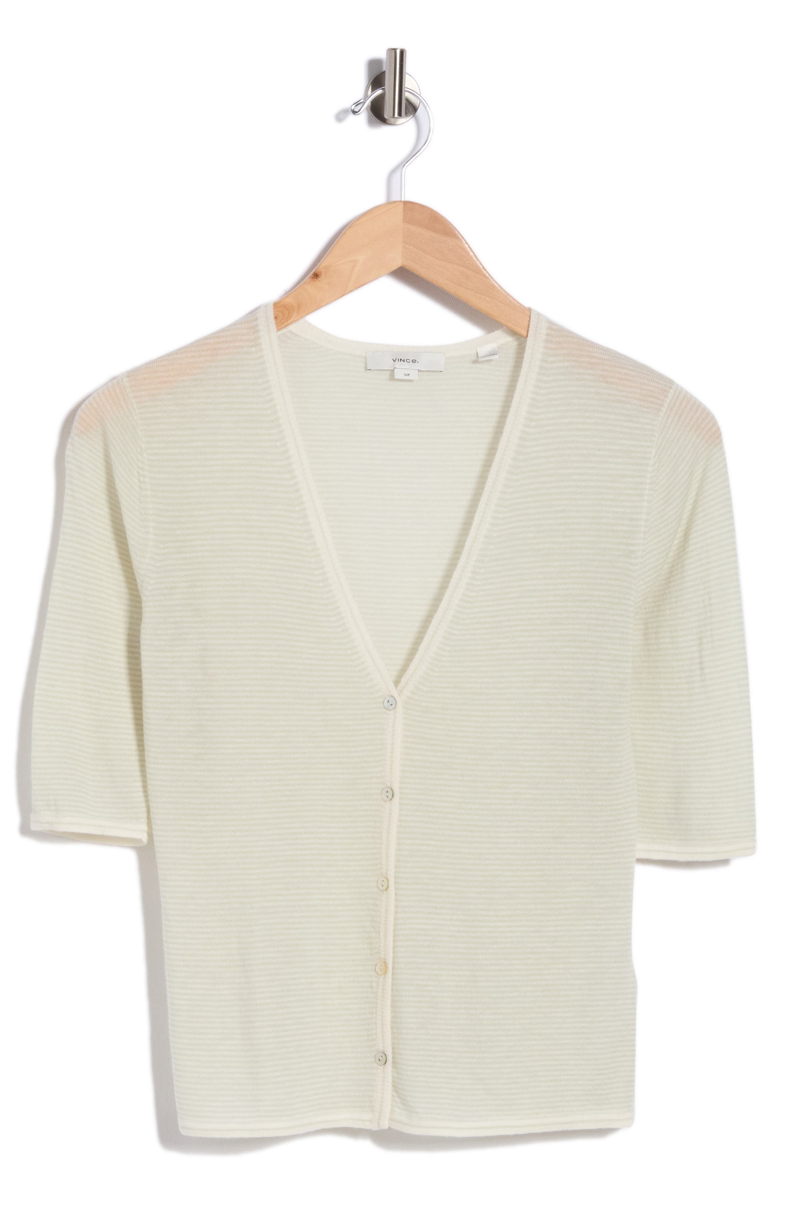 Vince Micro Stripe Wool Blend Cardigan