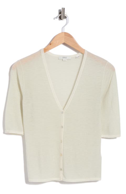 Micro Stripe Wool Blend Cardigan