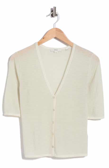 Vince Micro Stripe Wool Blend Cardigan