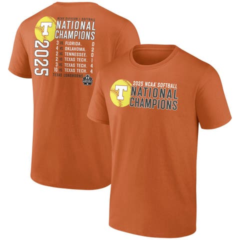 Men's Fanatics  Texas Orange Texas Longhorns 2025 NCAA Softball Women's College World Series Champions Schedule T-Shirt