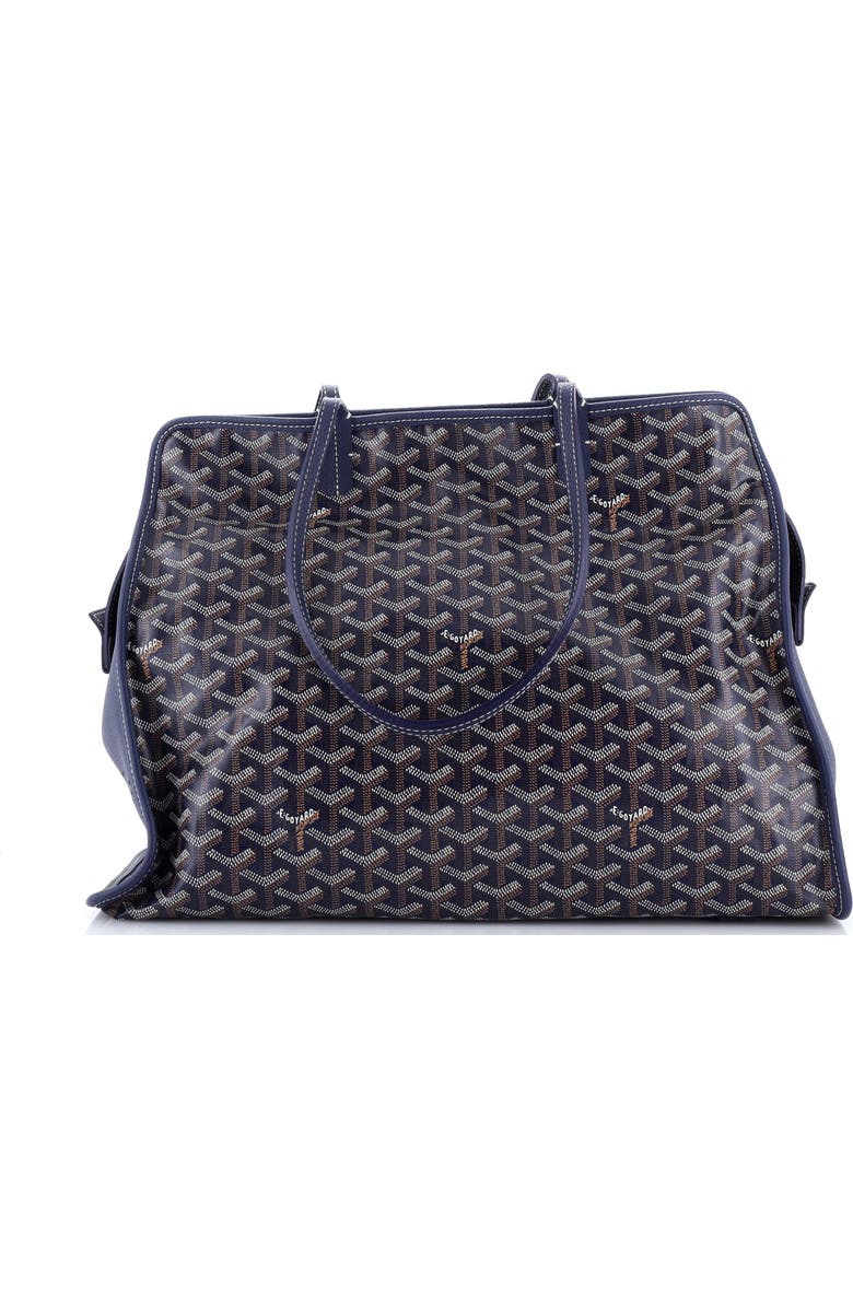Pre-Owned Goyard Hardy Pet Carrier Coated Canvas PM, Main, color, Blue
