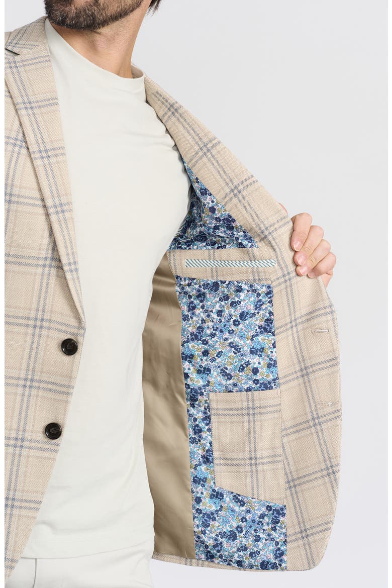 Plaid Cotton Blend Sport Coat, Alternate, color, TAN