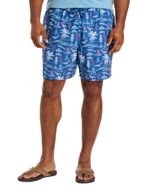 Big & Tall Printed Chappy Swim Trunks