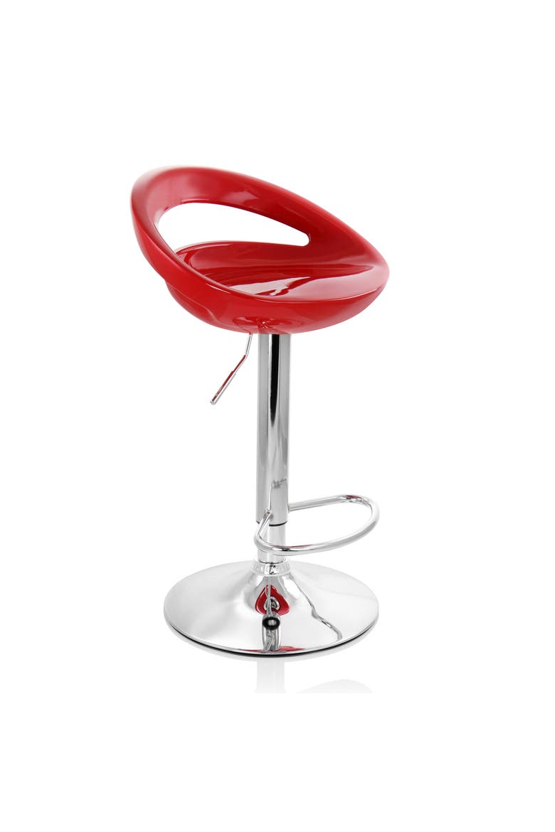 2 Piece Retro Adjustable Bar Stool, Alternate, color, Red