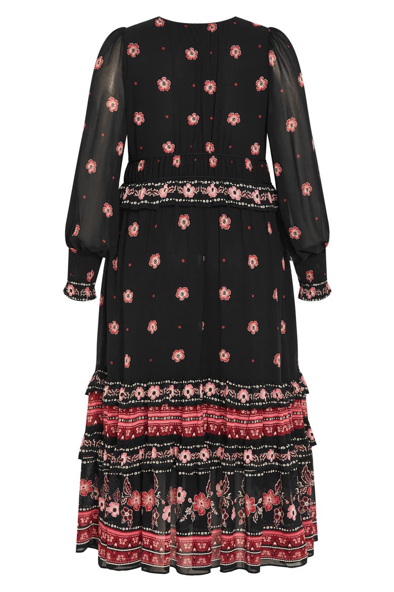 Cameron Long Sleeve Maxi Dress, Alternate, color, BORDER PRINT