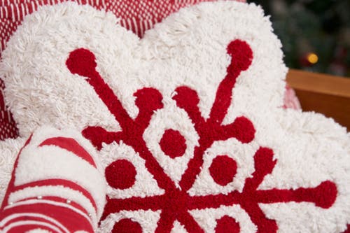 Carol & Frank Scarlett Snowflake Shaped Throw Pillow In White