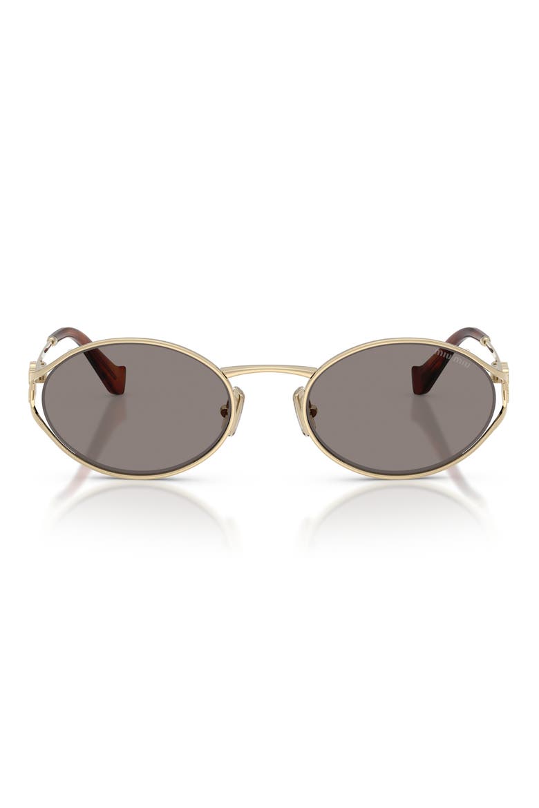 54mm Oval Sunglasses, Main, color, PALE GOLD / DARK GREY