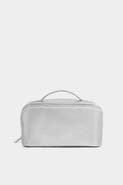 Katie Loxton Medium Patent Crackle Makeup and Toiletry Bag in Silver