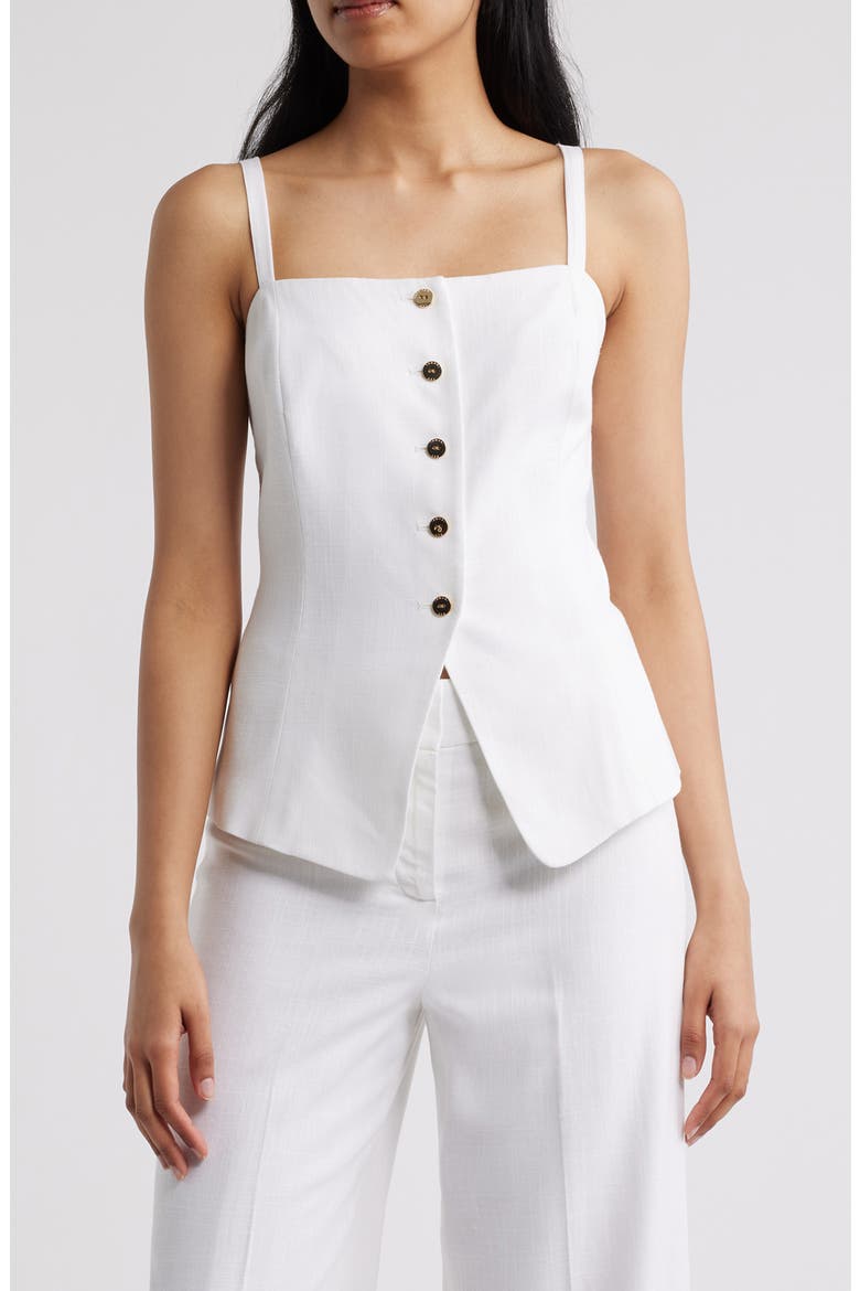 Cutaway Sleeveless Top, Main, color, WHITE