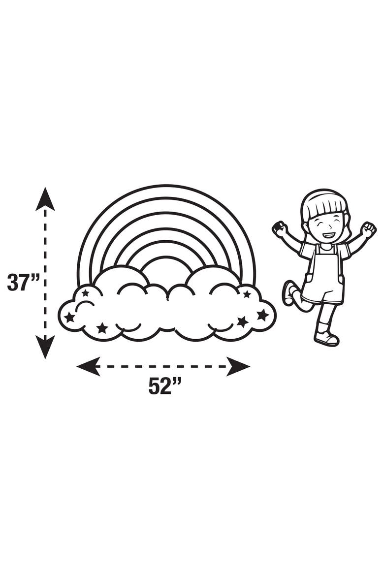 Rainbow Cloud Plush Inflatable Floor Pillow, 52X37 Inches 3+, Alternate, color, Multicolored