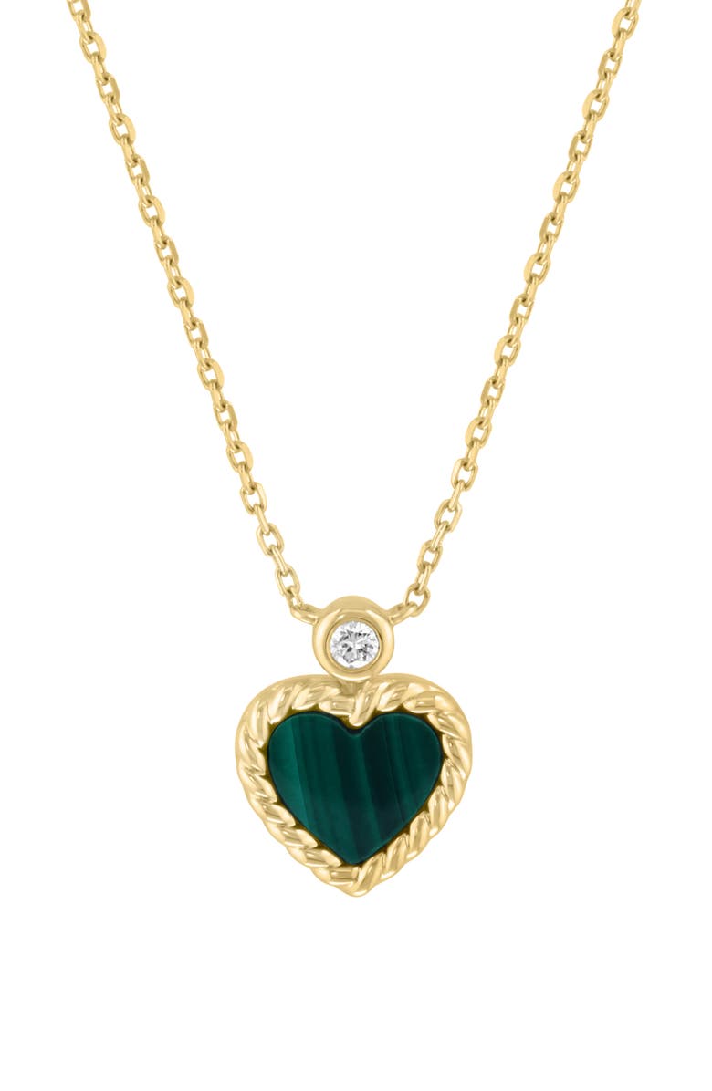 EFFY Malachite Heart Pendant Necklace, Alternate, color, Green