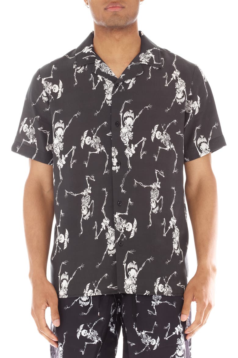 Yakuza Camp Shirt, Main, color, BLACK