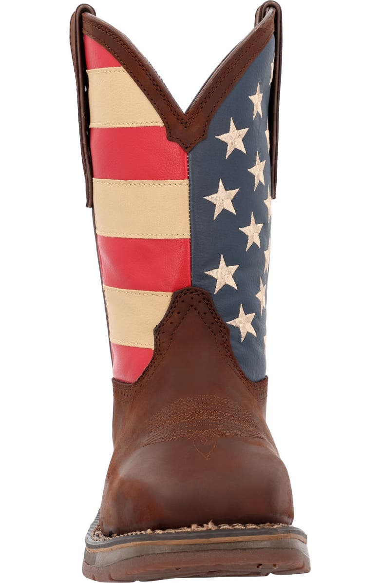 DURANGO Patriotic Steel Toe Work Boot, Alternate, color, Dark Brown And Union Flag
