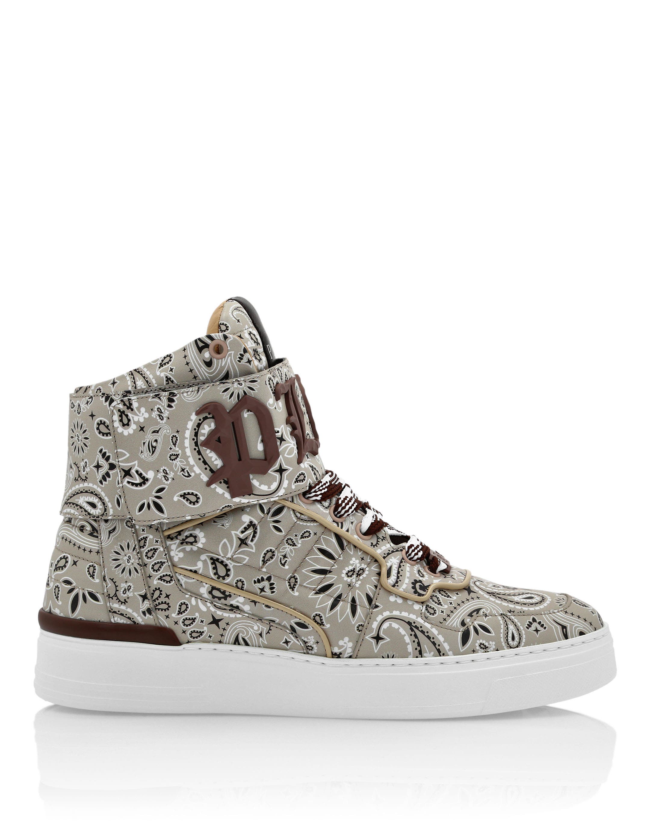 Hi-Top Sneakers Paisley Unisex, Alternate, color, beige