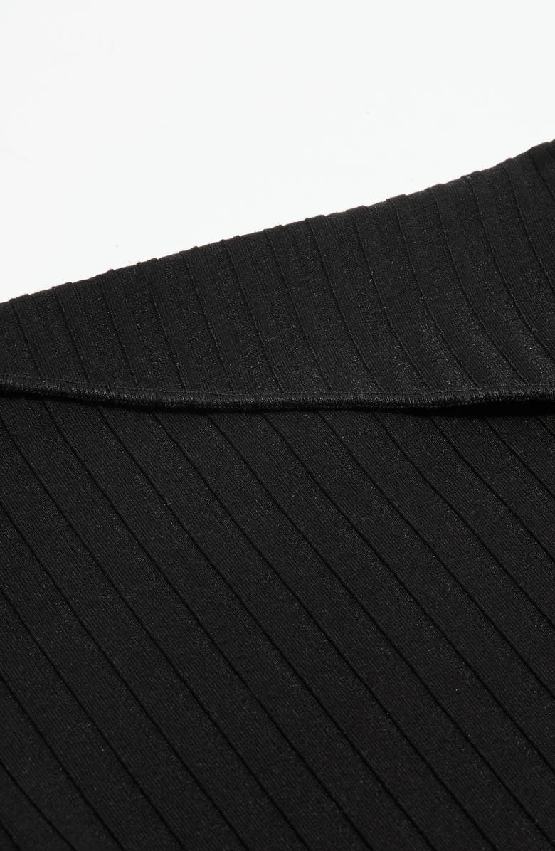 Topshop Boutique Fold Neck Rib Shirt, Alternate, color, 