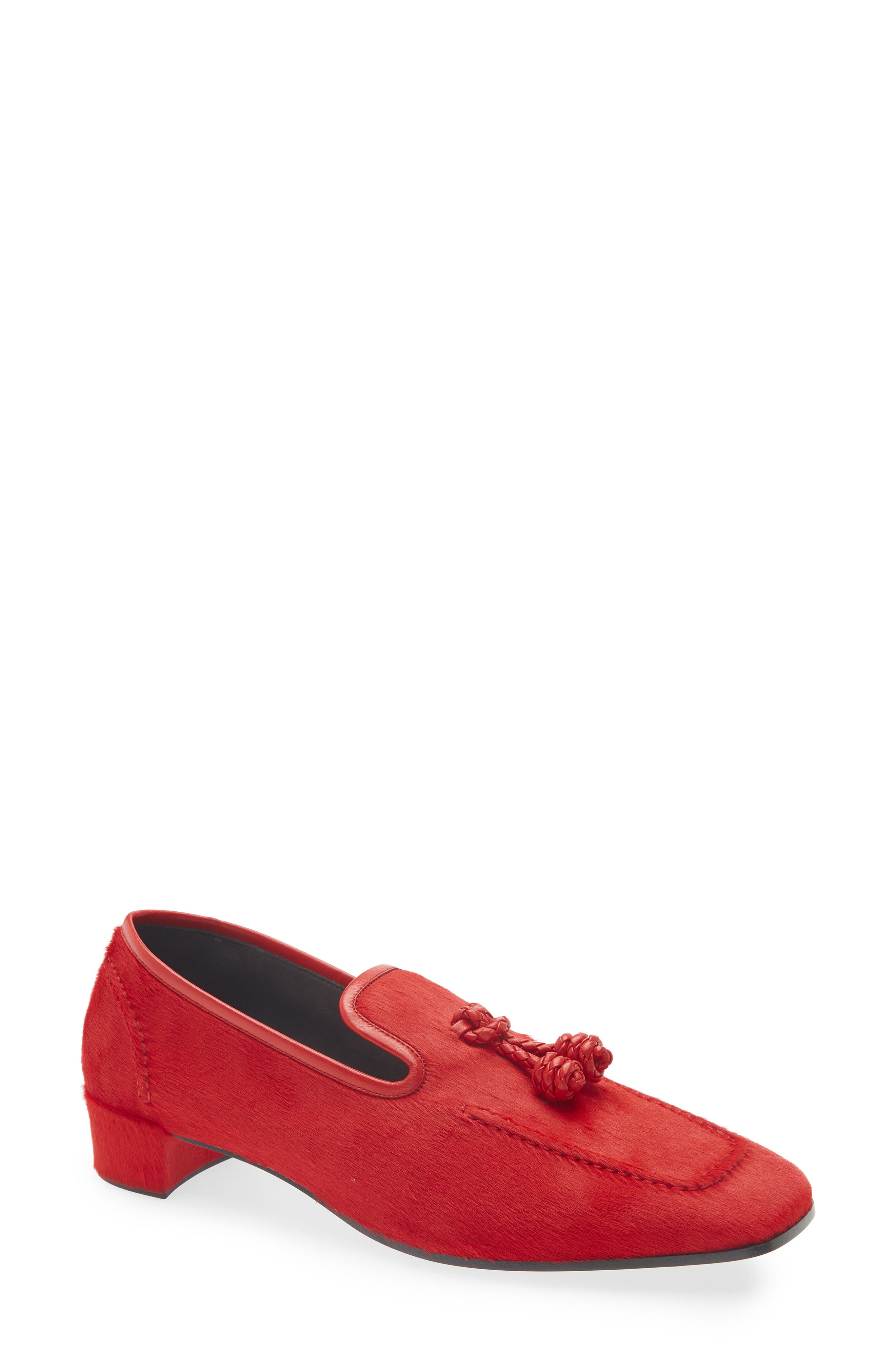 Romeo Genuine Calf Hair Loafer, Main, color, 6513 FLASH RED CALF HAIR