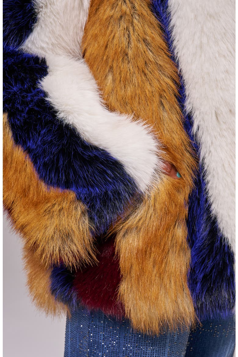 Ambria Faux Fur Jacket, Alternate, color, MULTI